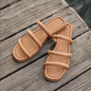 Christy dawn tan walnut leather Monroe sandals